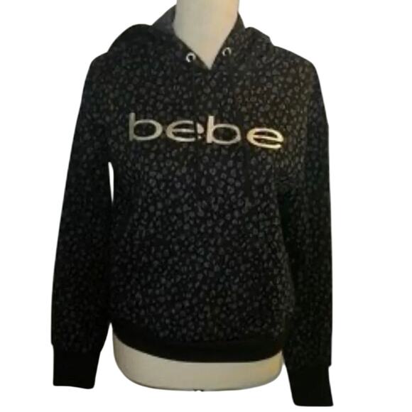 Bebe Black with Silver Leopard Print Hoodie, Size 3X, NWT Retail $94 - Picture 11 of 14